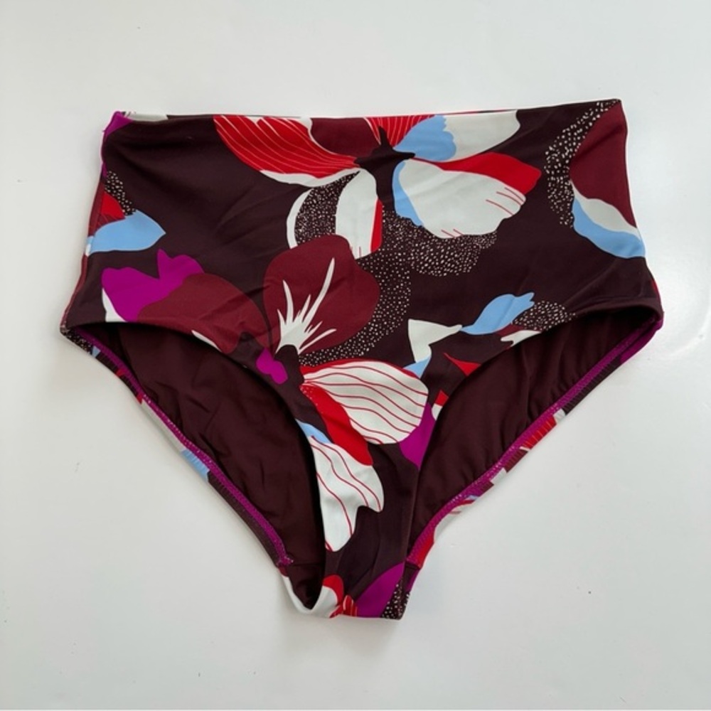 Athleta Square Neck Bra Cup Tankini Top 34B/C Hero Bloom Decadent Bottom XXS - Picture 7 of 15